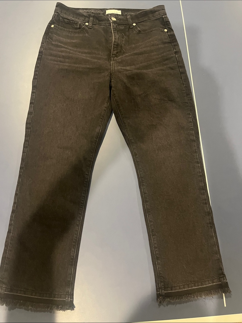 LOFT Black Ankle Crop Straight Jeans
